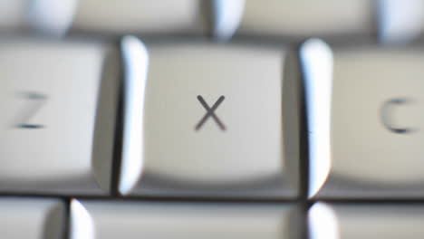 the letter x on a keyboard is brought into focus