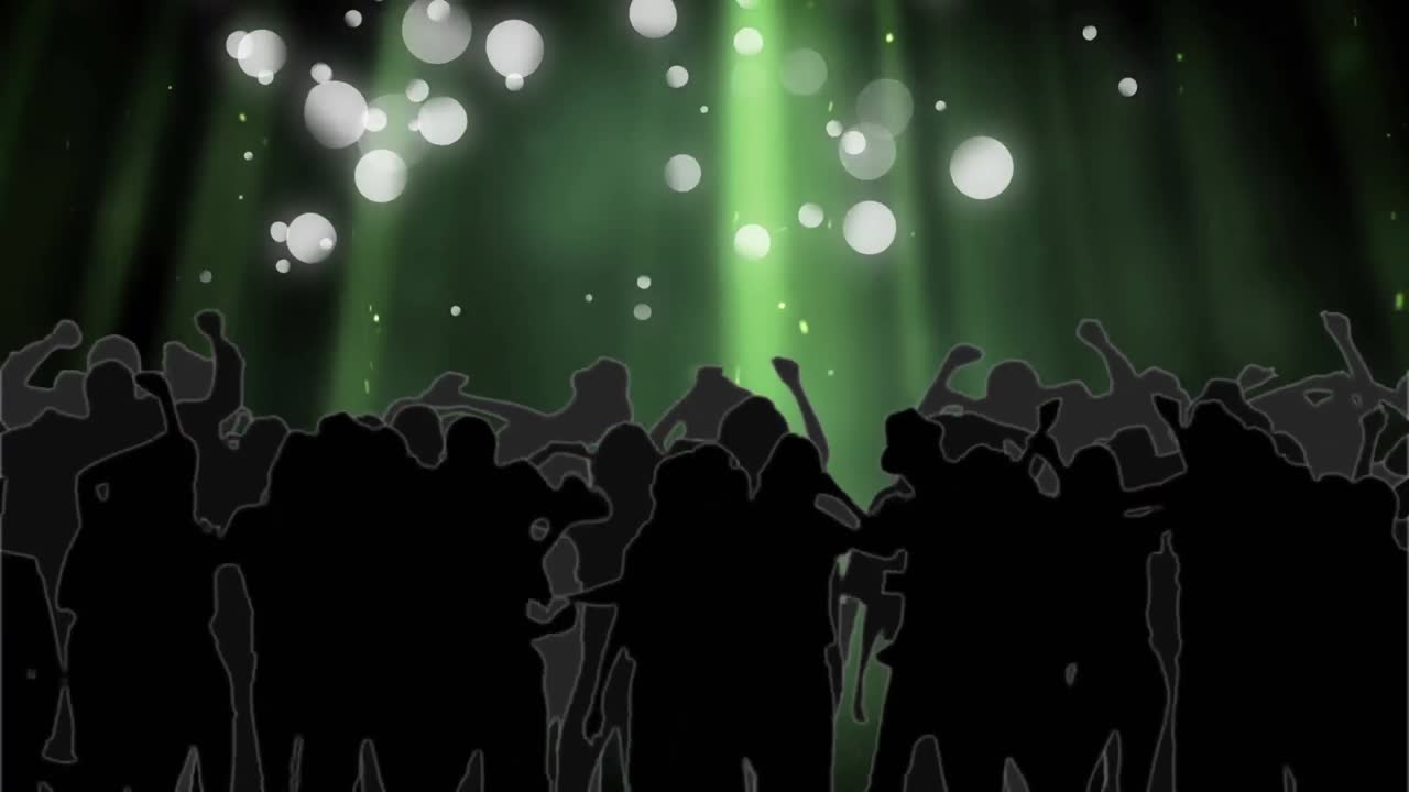 보케 조명과 군중