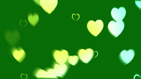 abstract heart animation on green background