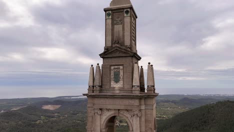 puig de sant salvador, at its summit is the sanctuary of sant salvador with a monument to christ the king, mallorca