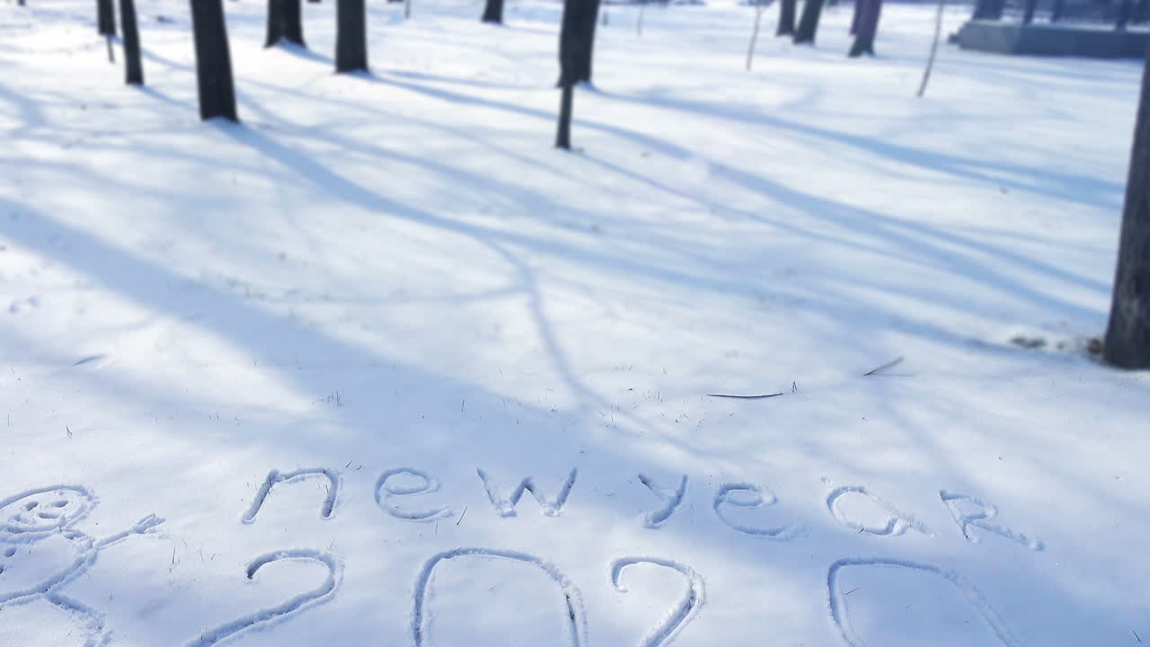 Inscription new year on snow