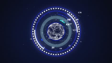 animation of scope scanning and data processing with globe