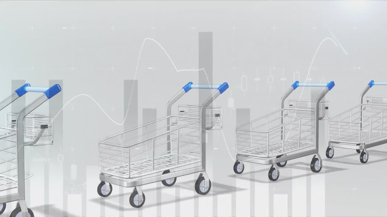 전자 쇼핑 카트를 통해 금융 데이터 처리의 애니메이션