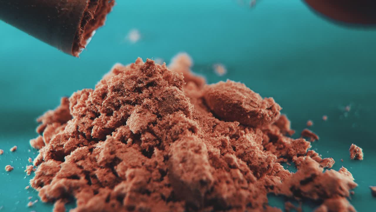 파우더, 유기약, 스튜디오 조명, 4k 비디오와 함께 의료  ⁇ 의 실험실에서 매크로  ⁇