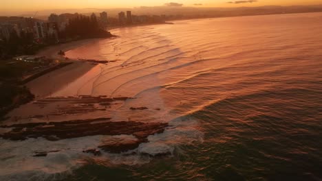 snapper rocks 4k sunset drone footage