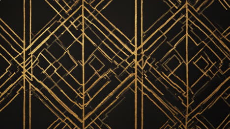 art deco geometric pattern in gold and black