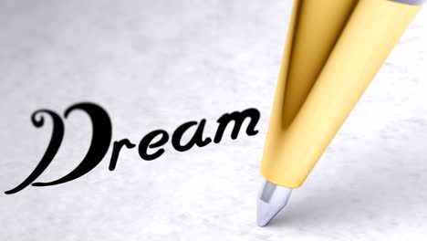 "dream" on the page. looping footage has 4k resolution.