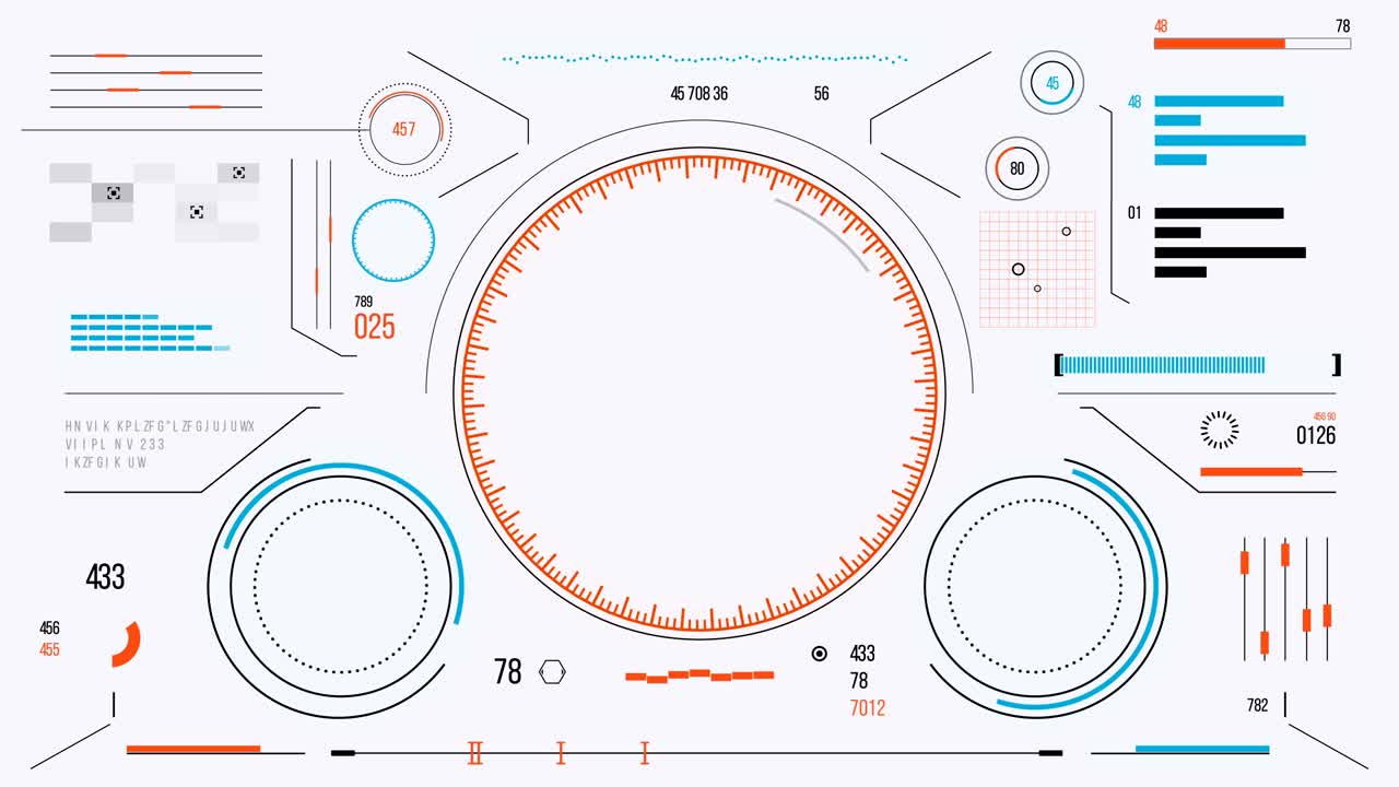 interfaz de usuario futurista con hud y elementos infográficos.