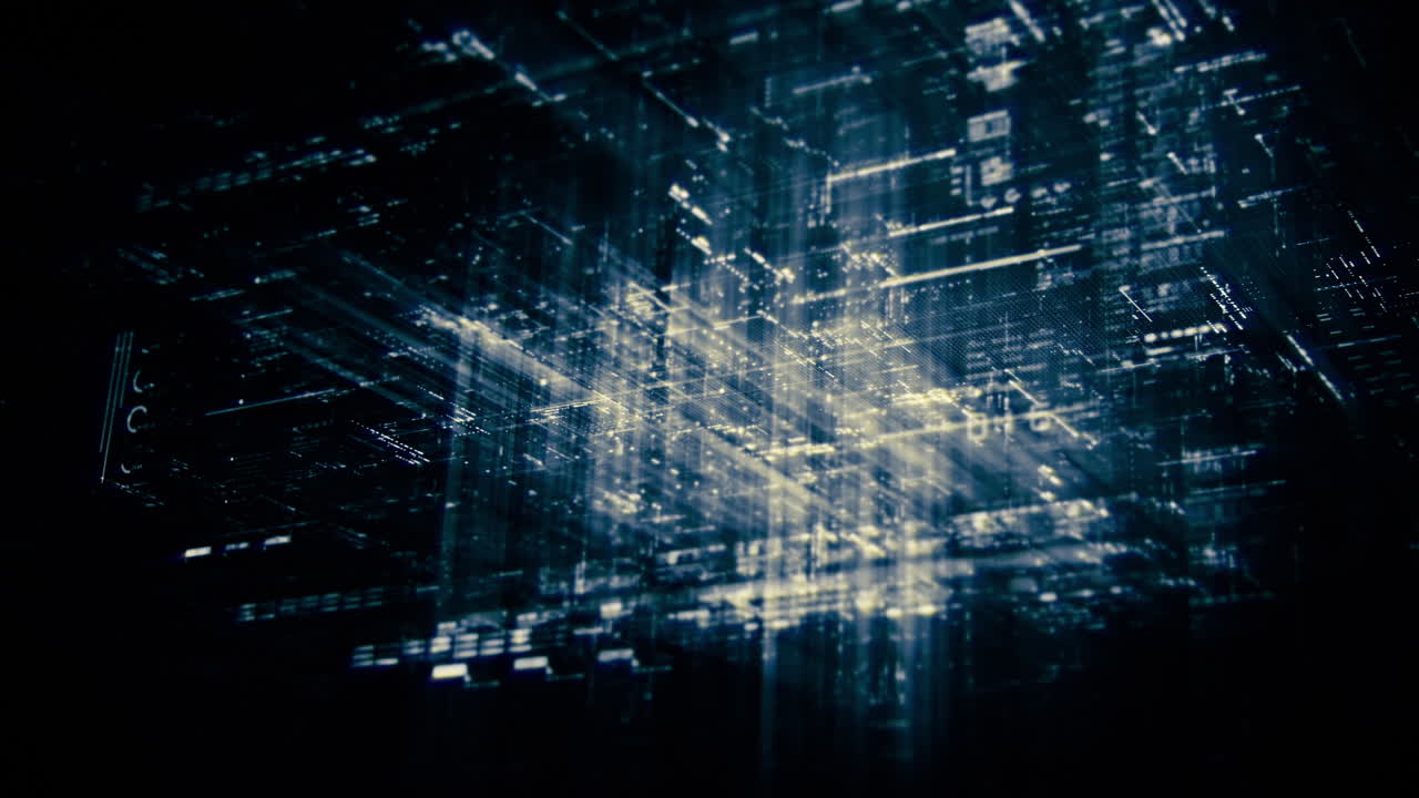 Futuristic screen display matrix, hi-tech digital data telemetry with encrypted numbers, display dynamic background for computer desktop screen display format