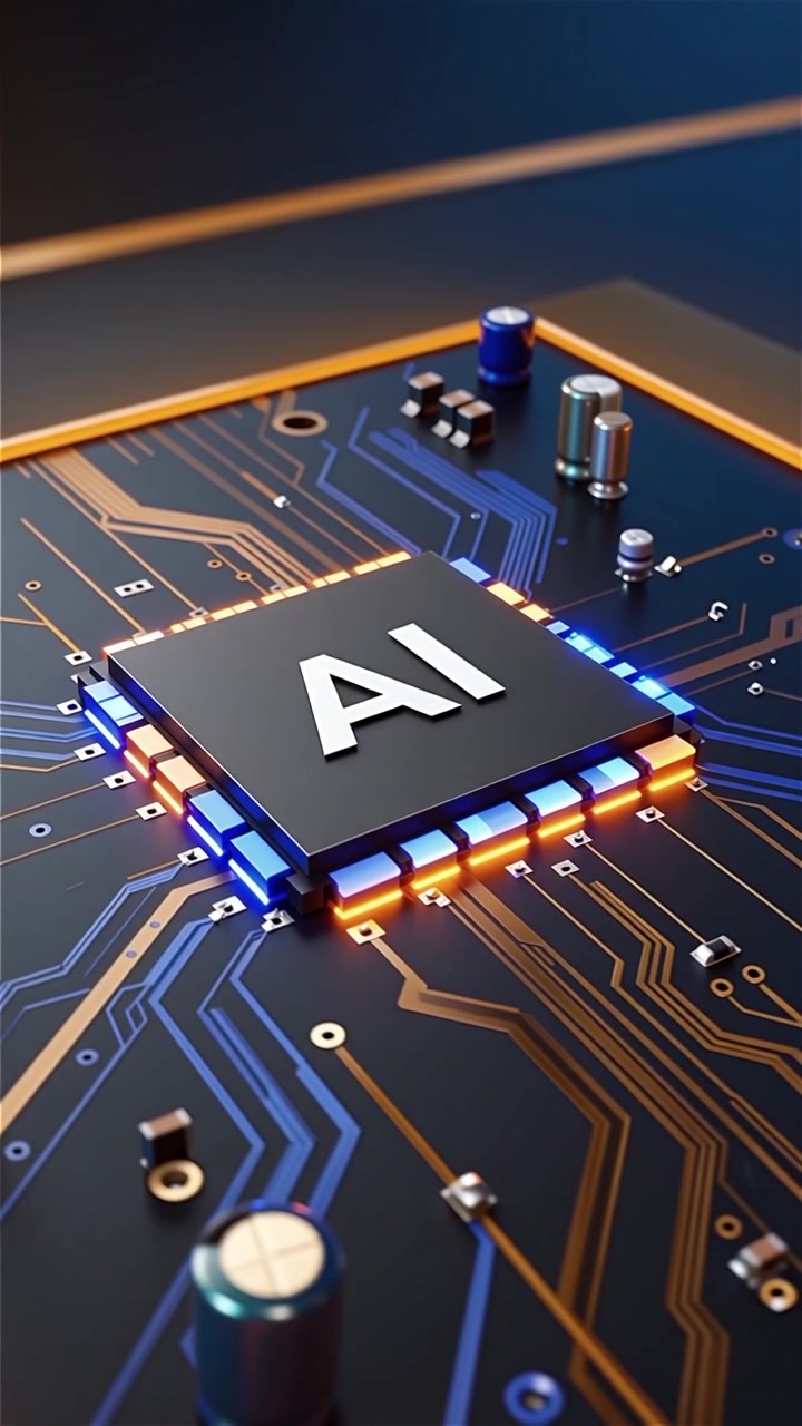 Futuristic AI Chip Motherboard Technology Background