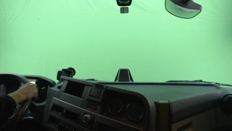 truck driving and green screen slow motion