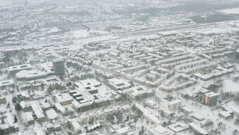 Drone-Aerial-of-the-university-city-Göttingen-after-snow-storm-tristan-in-the-winter-of-2021