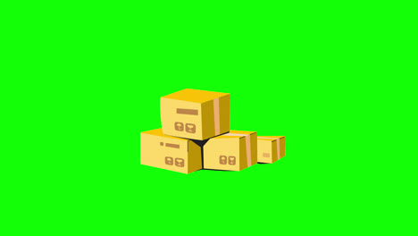 Cardboard-box-icon-loop-Animation-video-transparent-background-with-alpha-channel.