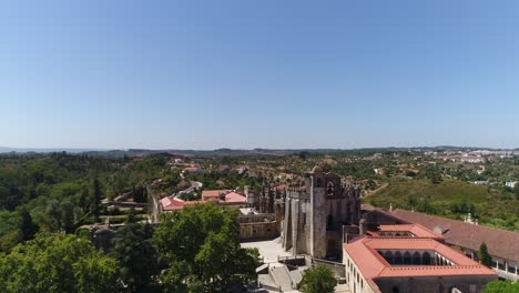 aerial view of monastery convent of christ in tomar, portugal