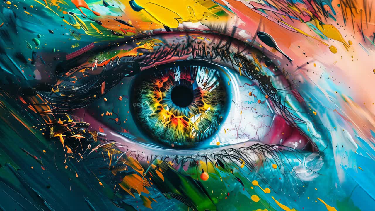 Colorful Abstract Eye Painting