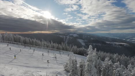 Timelapse-video-from-Austria,-Semmering,-at-the-top-of-Stuhleck-ski-resort-at-beginning-of-winter
