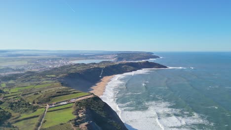 miradouro da salgado, showcasing the scenic coastline of nazaré, portugal, aerial view