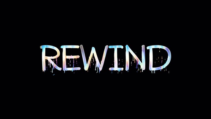 Animazione di testo COLORATO che si scioglie con EFFETTO REWIND su sfondo nero