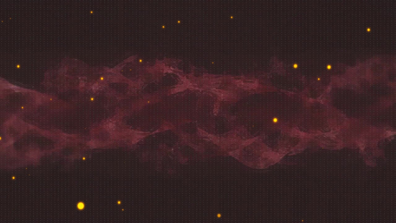 Animation of yellow spots and shapes moving on black background