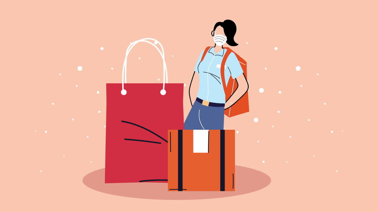 가방 배달 서비스 애니메이션과 함께 택배