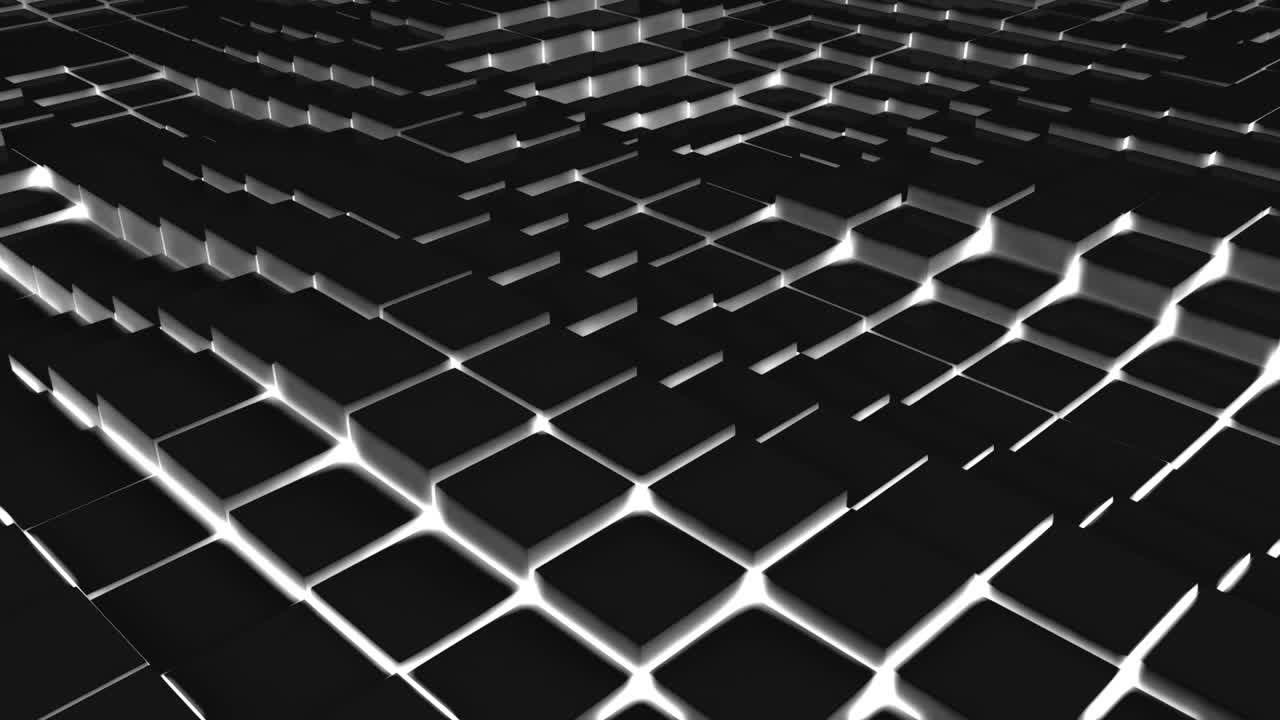 bloques negros que se mueven en un patrón ondulado