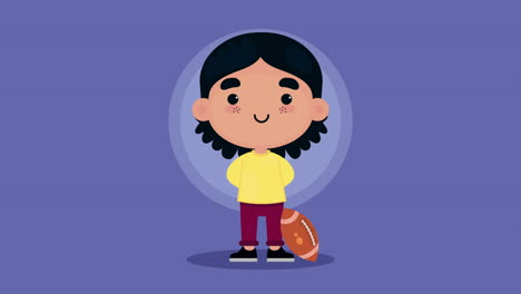 cute cartoon child with football