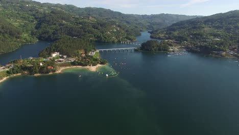 national natural park of geres and river cávado in portugal aerial view