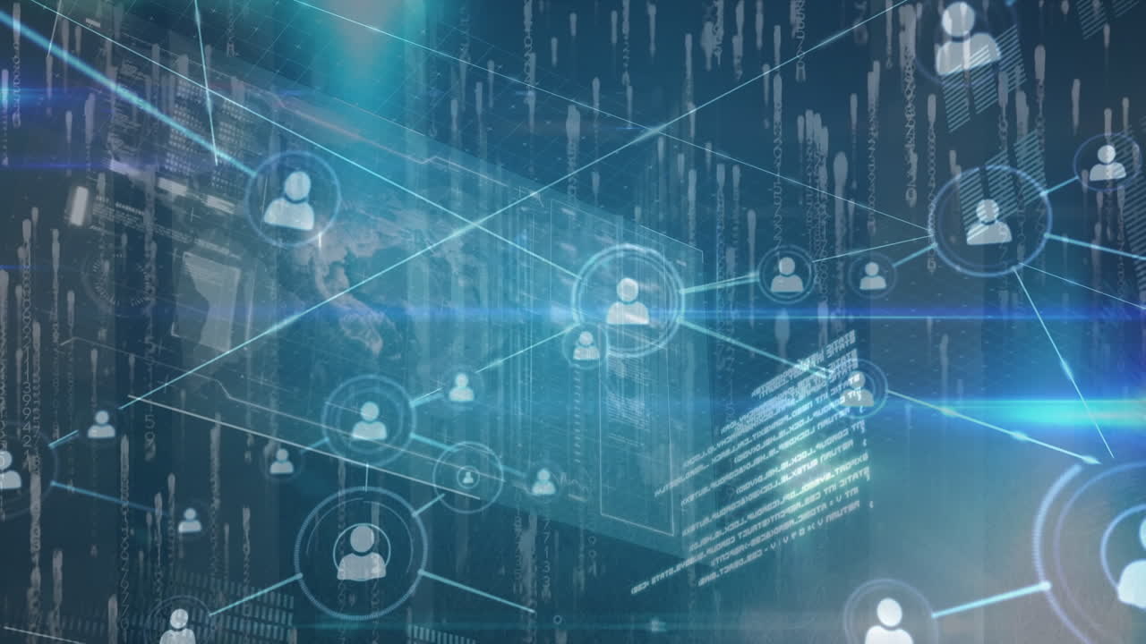 Animation of network of connections over data processing