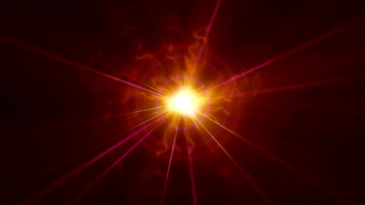 sfera di fiamma di stella astratta 4k