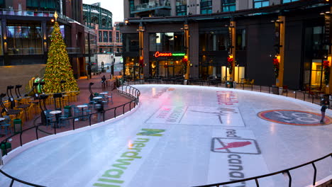 timelapse at mcgregor square with ice rink