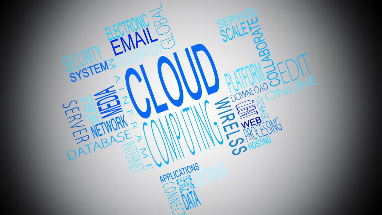 Montaggio di parole d'ordine del cloud computing