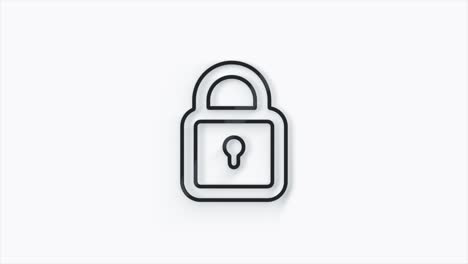 icono de cerradura 3d aislado en fondo blanco. signo de cerrado. seguridad, seguridad, protección, concepto de privacidad. 4k