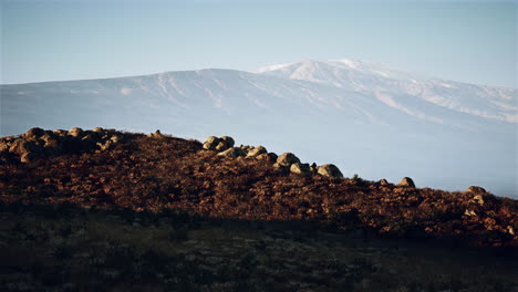 mountain peak with snow capped summit