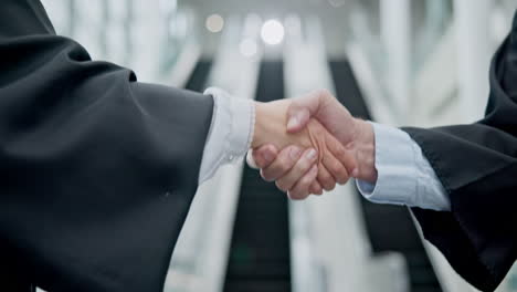 judge, handshake and office greeting