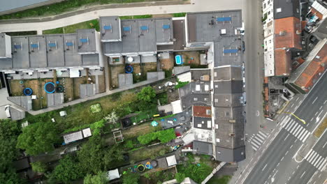 Downward-Overhead-Aerial-View-Ghent-Neighborhoods-With-Numerous-Buildings