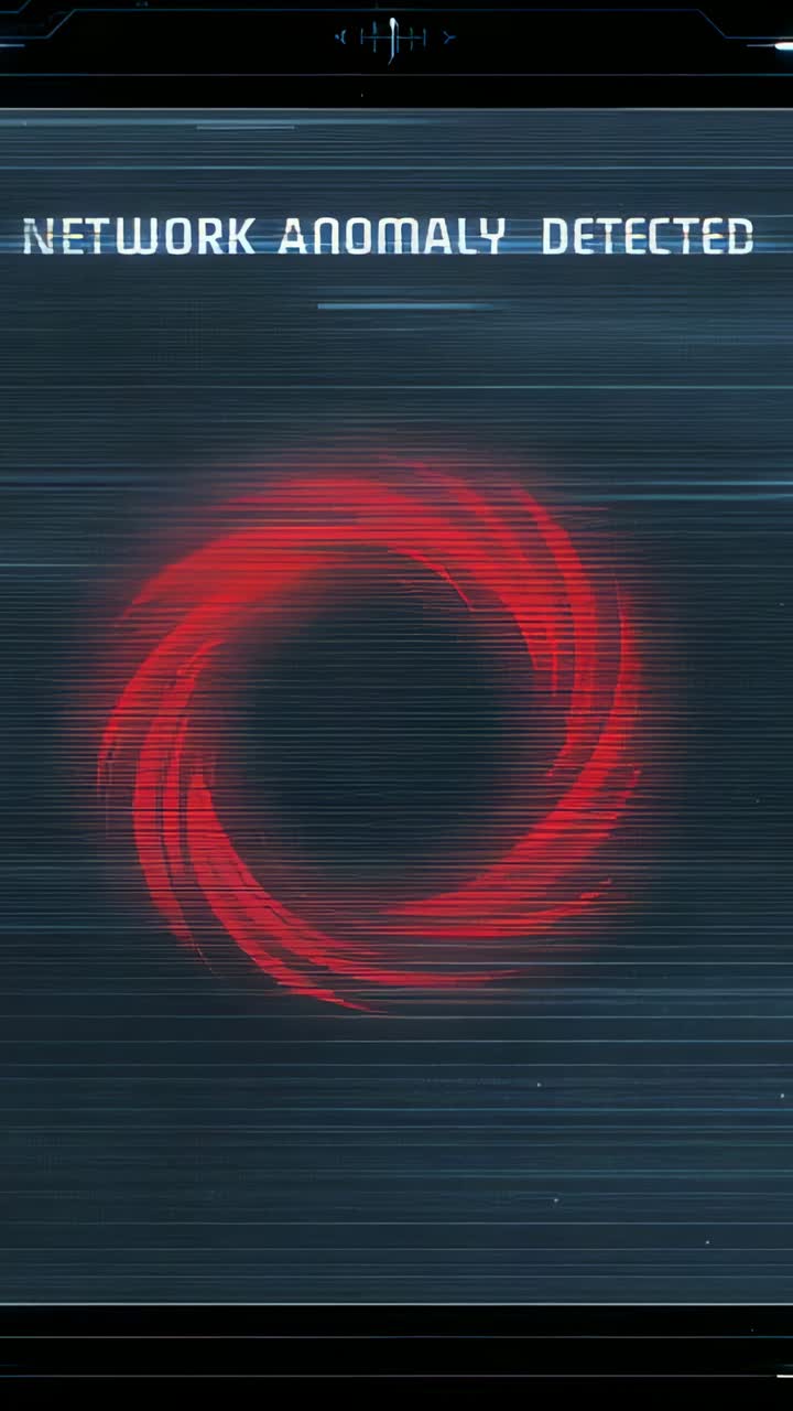 Vertical video: Showing red spiral ring pulsing on HUD after NETWORK ANOMALY DETECTED alert