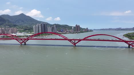 iconic guandu bridge in taipei, taiwan