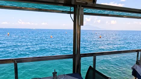 tables overlooking the sea in sorrento, naples