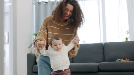 Baby,-walking-and-mom-help