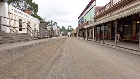 empty old town street with vintage buildings