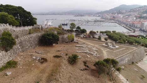 Spanish-Coastline-City-of-Baiona-Aerial-View