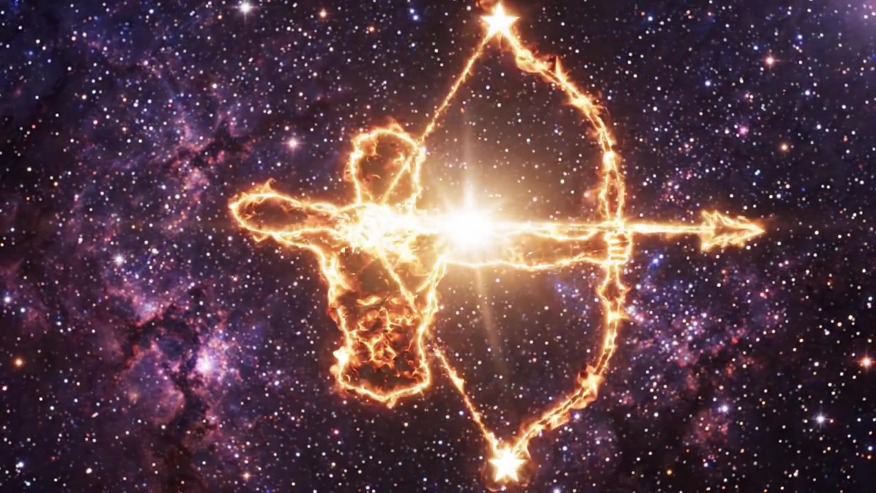 Splendida visualizzazione cosmica della Costellazione del Sagittario raffigurata in una formazione luminosa sullo sfondo maestoso dell'universo stellato