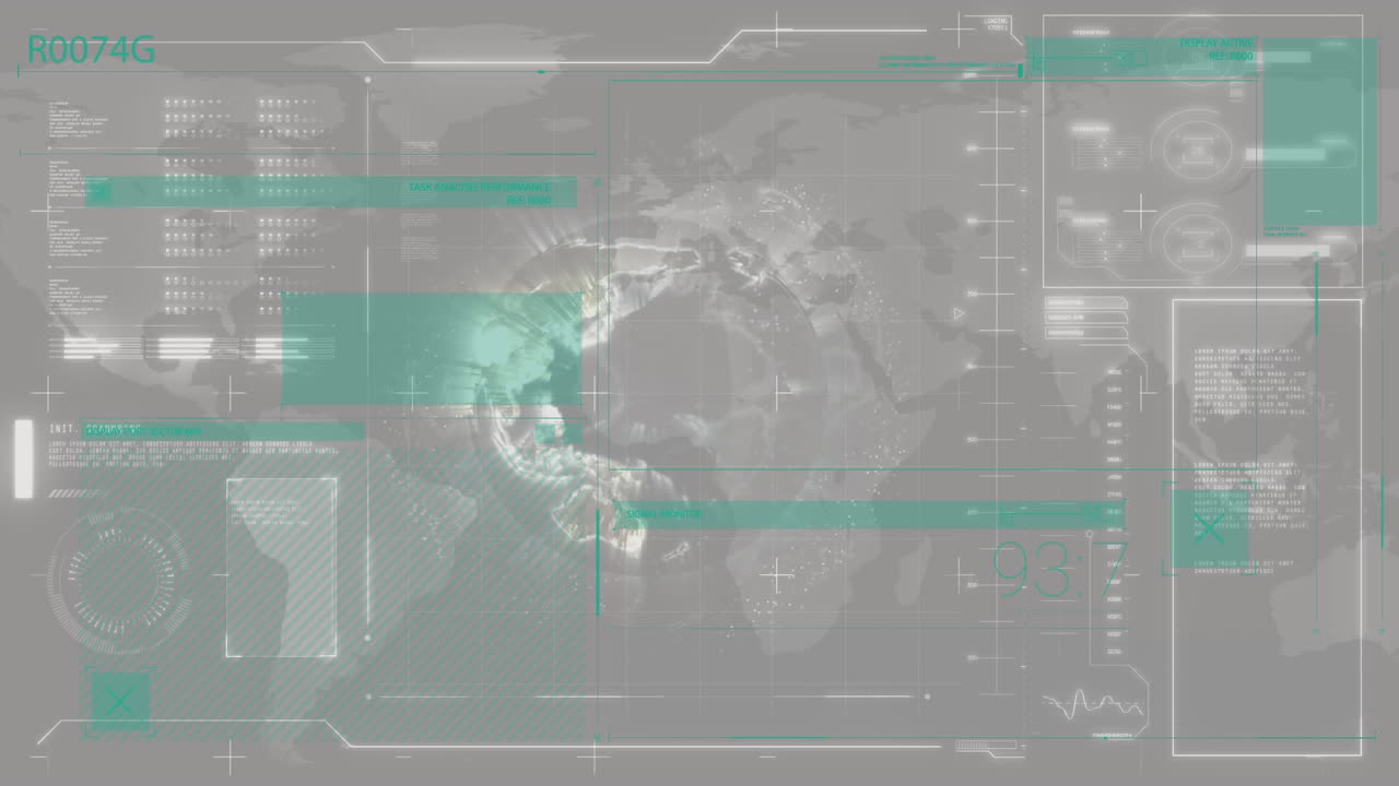 ⁇ 색 배경 위의 금융 데이터 처리 애니메이션