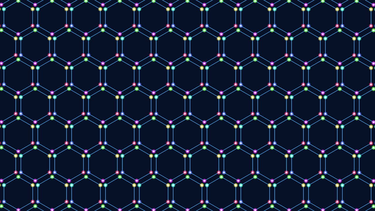 끊임없는 격자에서 활기차고 복잡한 육각형 패턴
