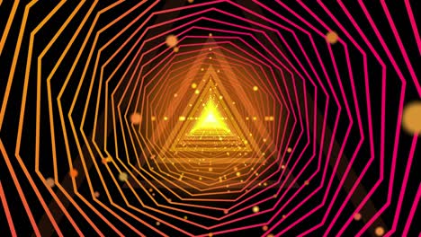 digital polyhedral shapes with colorful gradient and triangle arrays