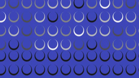 Digital-animation-of-multiple-grey-circular-shapes-against-blue-background