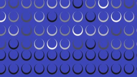 digital animation of multiple grey circular shapes against blue background