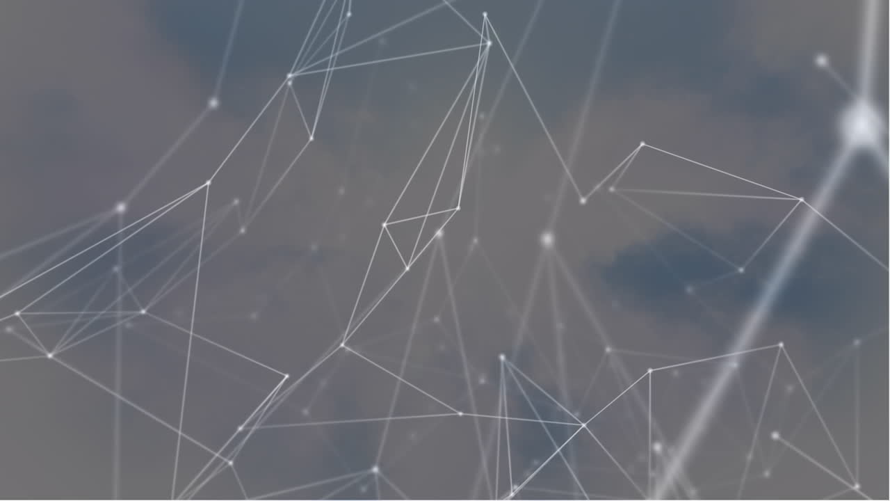Animation of network of connections over sky