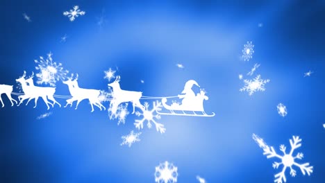 Santa-Claus-in-sleigh-pulled-by-reindeers