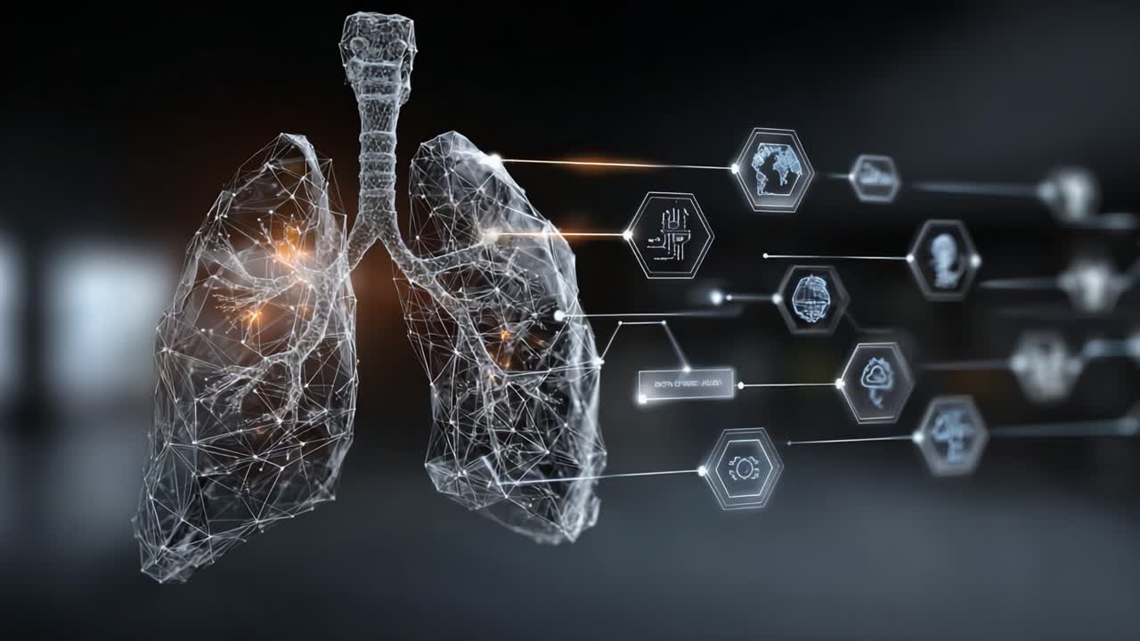 Dynamic Visualization of Lung Function with Advanced Technology Illustrating the Interaction Between Airflow and Health Metrics in a Striking 3D Model